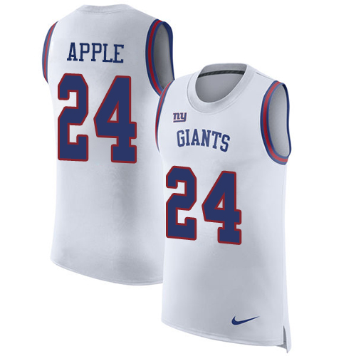 Nike Giants #24 Eli Apple White Men's Stitched NFL Limited Rush Tank Top Jersey - Click Image to Close